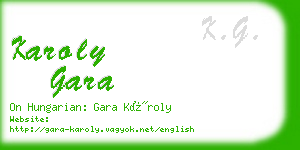 karoly gara business card